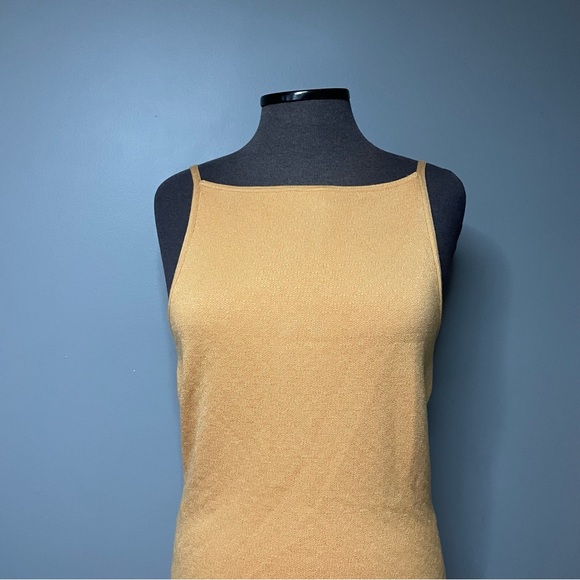 BNWT Abercrombie Yellow Jacquard Knit Sweater Mini Dress Large Tall - Picture 4 of 8